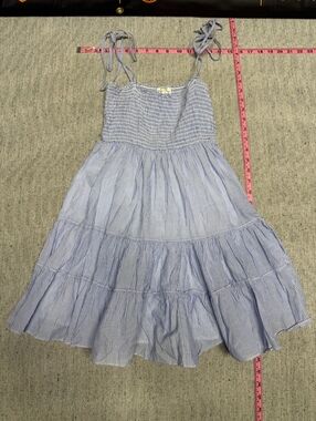 Rays for Days Blue Striped Smocked Sundress XS